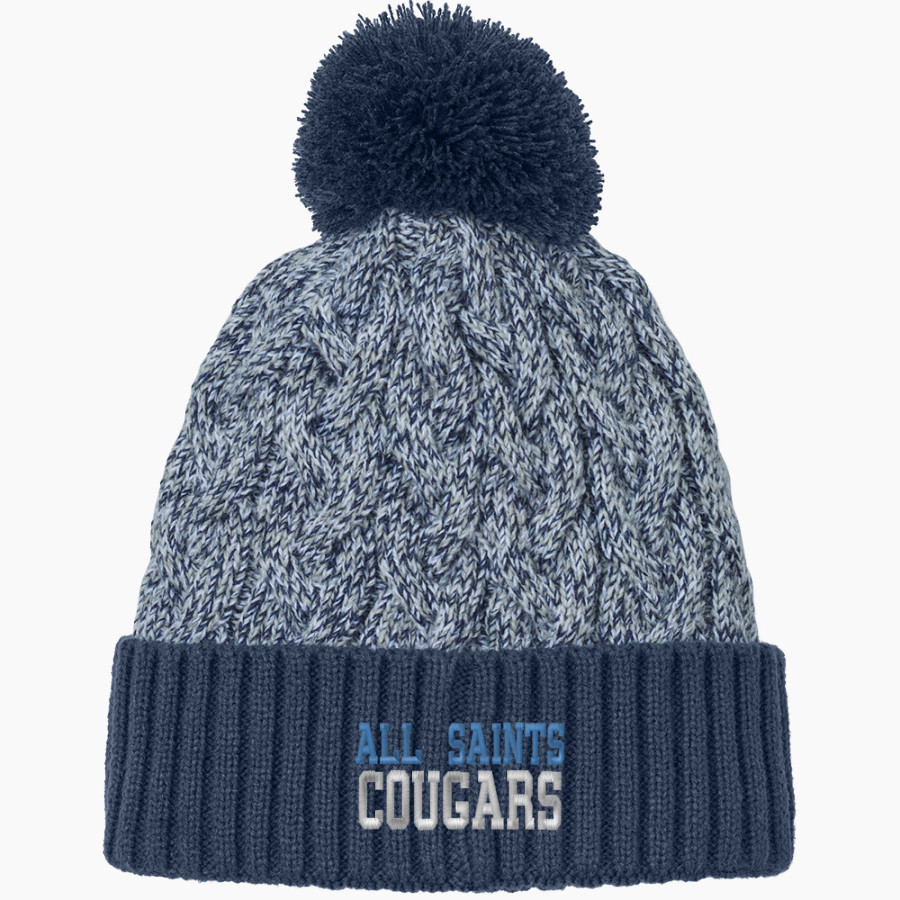 ALL SAINTS CATHOLIC HIGH SCHOOL COUGARS New Era Marled Knit Pom Beanie