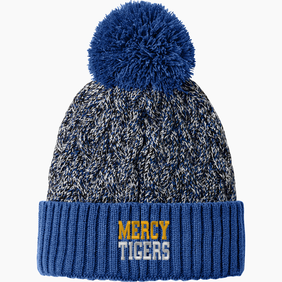 Mercy High School Tigers Online Store <span class="pdp-name-mascot">Mercy Tigers</span> New Era Marled Knit Pom Beanie
