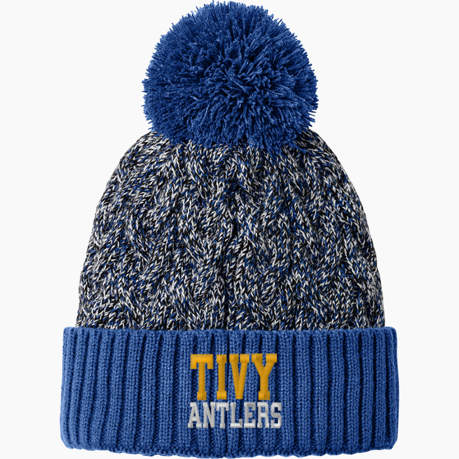 TIVY HIGH SCHOOL ANTLERS <span class="pdp-name-mascot">TIVY ANTLERS</span> New Era Marled Knit Pom Beanie