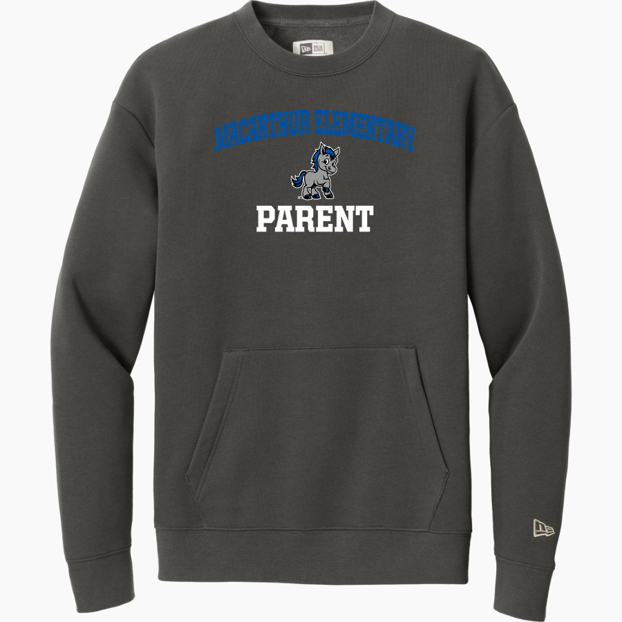 MacArthur Elementary Mustangs <span class="pdp-name-mascot">McArthur Elementary</span> New Era Men's Heritage Fleece Pocket Crew