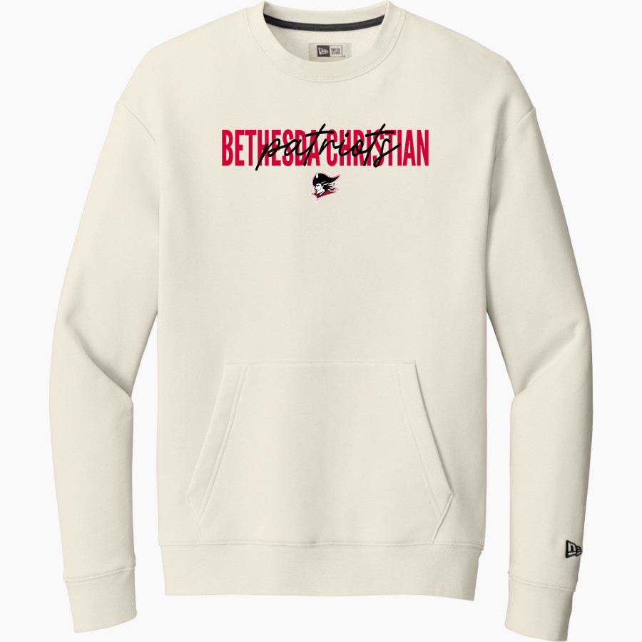BETHESDA CHRISTIAN HIGH SCHOOL PATRIOTS New Era Men's Heritage Fleece Pocket Crew