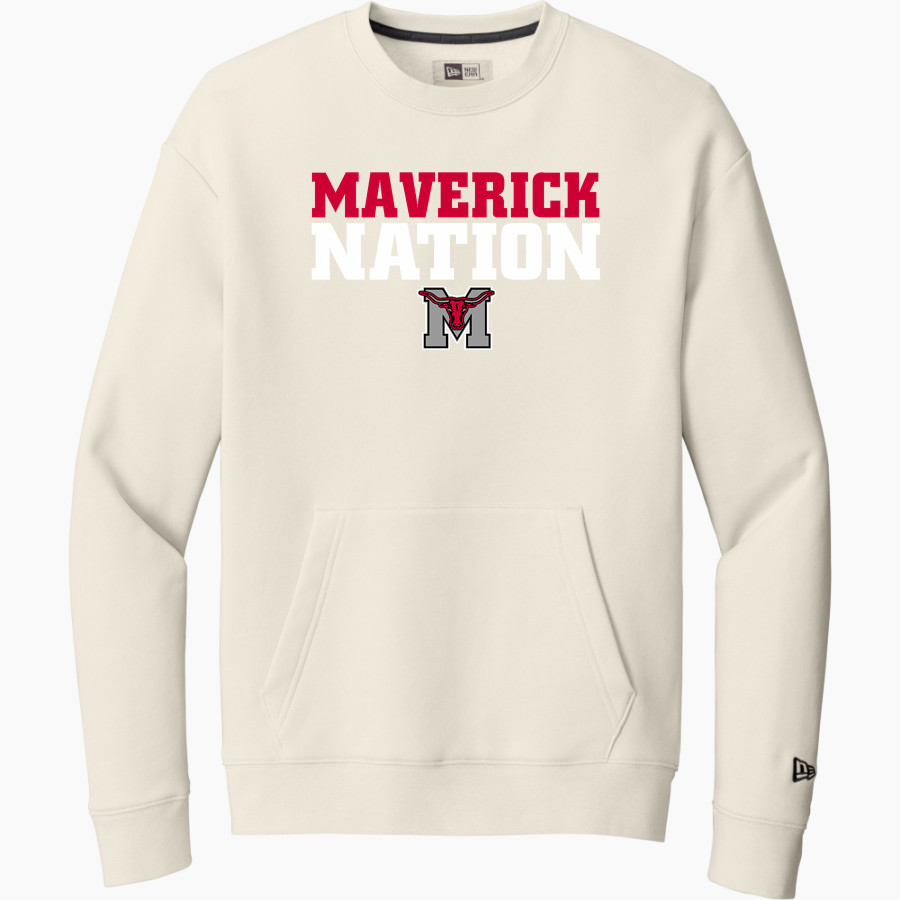 Marshall Mavericks New Era Men's Heritage Fleece Pocket Crew