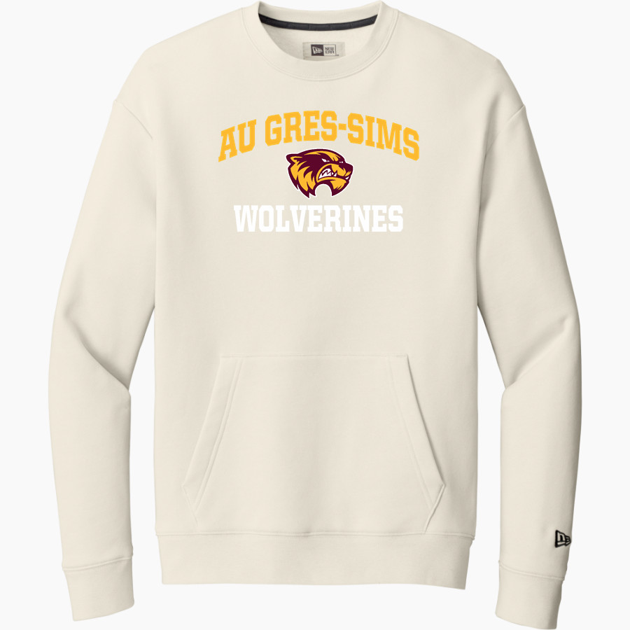 Au Gres-Sims HIGH SCHOOL WOLVERINES <span class="pdp-name-mascot">AU GRES - SIMS WOLVERINES</span> New Era Men's Heritage Fleece Pocket Crew