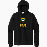 Wayne State Warriors Nike Men's Club Fleece Sleeve Swoosh Pullover Hoodie Front Thumbnail