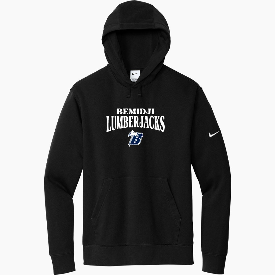 BEMIDJI HIGH SCHOOL LUMBERJACKS Nike Men's Club Fleece Sleeve Swoosh Pullover Hoodie