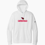 JOHANNESBURG-LEWISTON HIGH SCH CARDINALS <span class="pdp-name-mascot">JOHANNESBURG - LEWISTON CARDINALS</span> Nike Men's Club Fleece Sleeve Swoosh Pullover Hoodie Front Thumbnail
