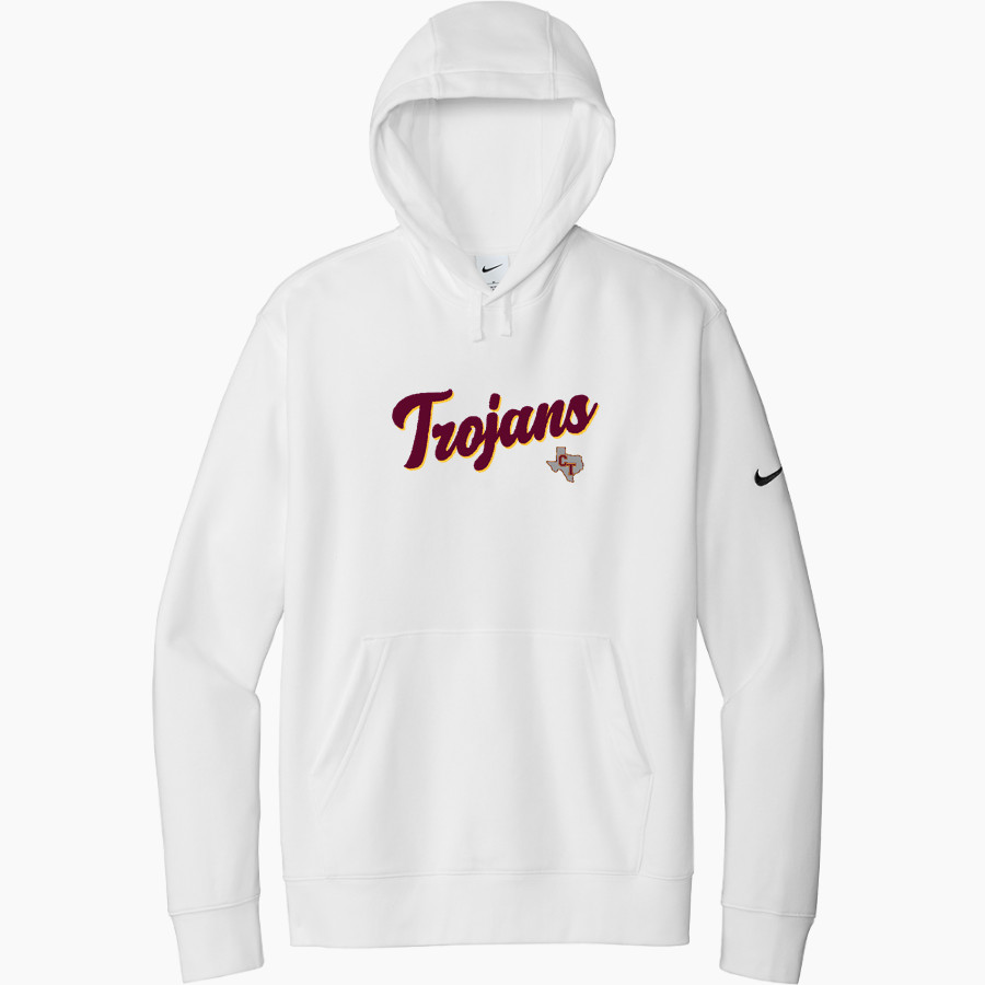 CHARLOTTE HIGH SCHOOL TROJANS Nike Men's Club Fleece Sleeve Swoosh Pullover Hoodie