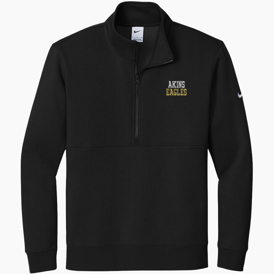Akins Eagles Nike Men's Club Fleece Sleeve Swoosh 1/2-Zip Pullover