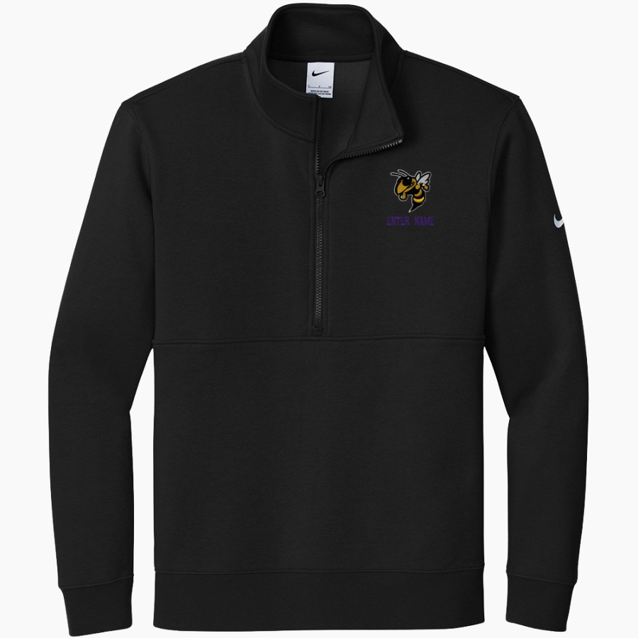 RUNGE HIGH SCHOOL YELLOWJACKETS <span class="pdp-name-mascot">RUNGE YELLOWJACKETS</span> Nike Men's Club Fleece Sleeve Swoosh 1/2-Zip Pullover