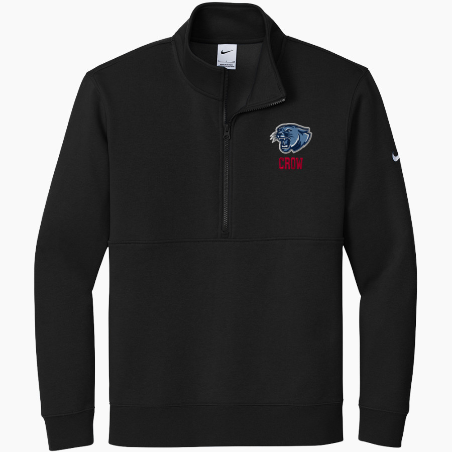 CROW HIGH SCHOOL Cougars Online Store <span class="pdp-name-mascot">CROW COUGARS</span> Nike Men's Club Fleece Sleeve Swoosh 1/2-Zip Pullover