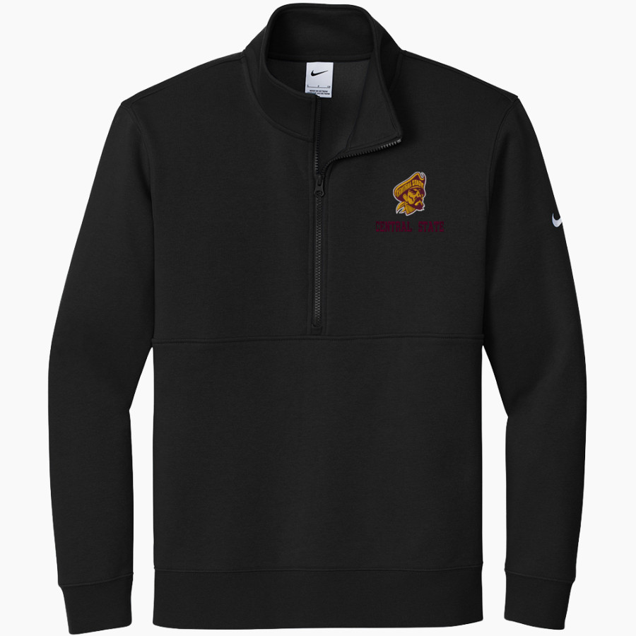 Central State University Marauders Athletics Store Nike Men's Club Fleece Sleeve Swoosh 1/2-Zip Pullover