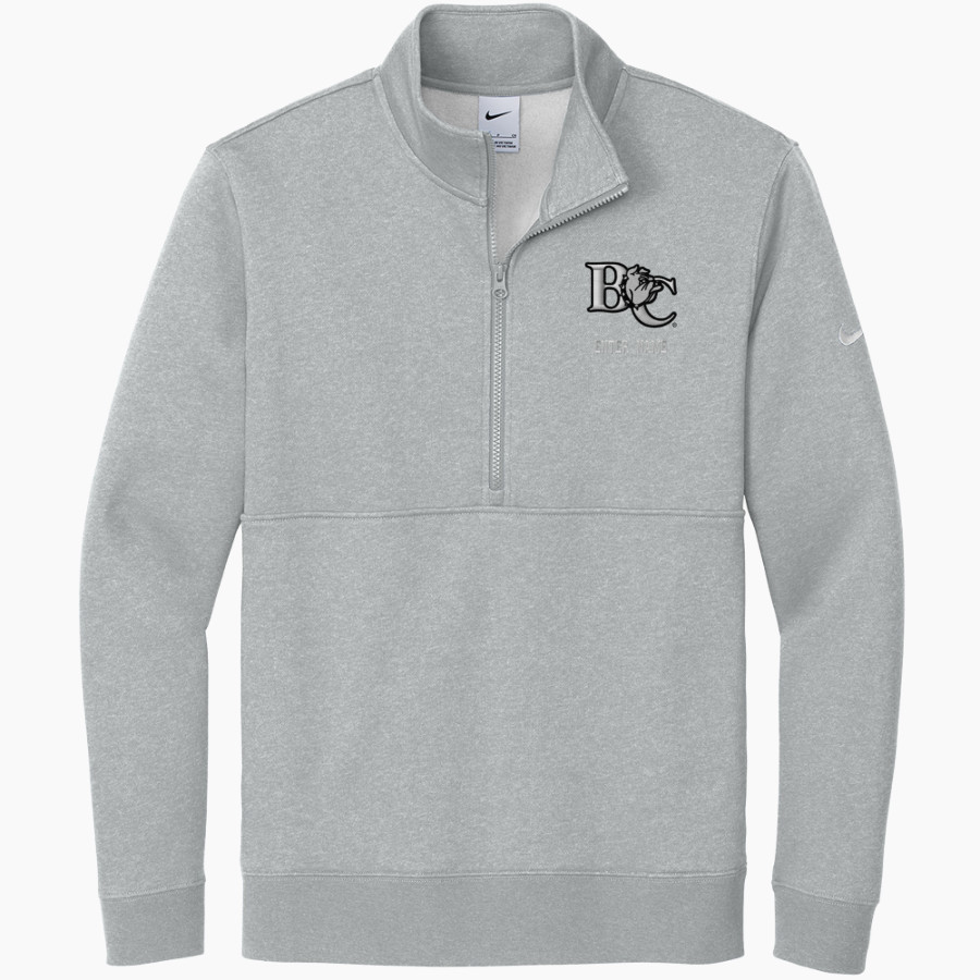 Barton College Official Store of the Bulldogs <span class="pdp-name-mascot">Barton Bulldogs</span> Nike Men's Club Fleece Sleeve Swoosh 1/2-Zip Pullover