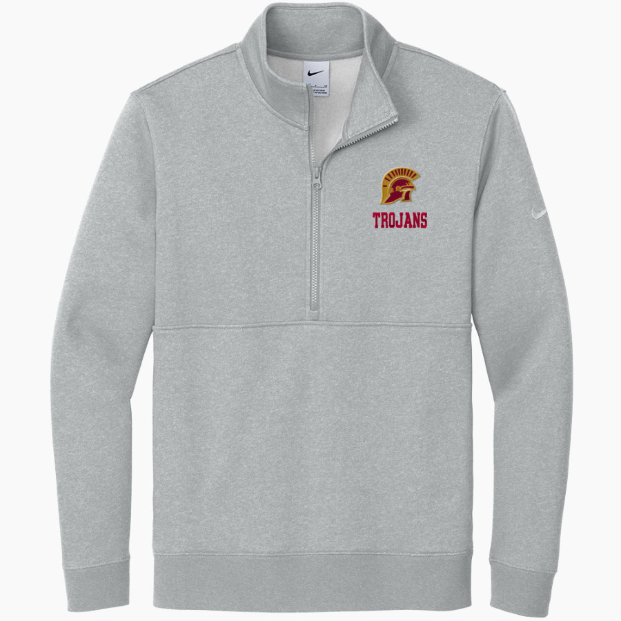 HILLCREST HIGH SCHOOL TROJANS <span class="pdp-name-mascot">Hillcrest High School TROJANS</span> Nike Men's Club Fleece Sleeve Swoosh 1/2-Zip Pullover
