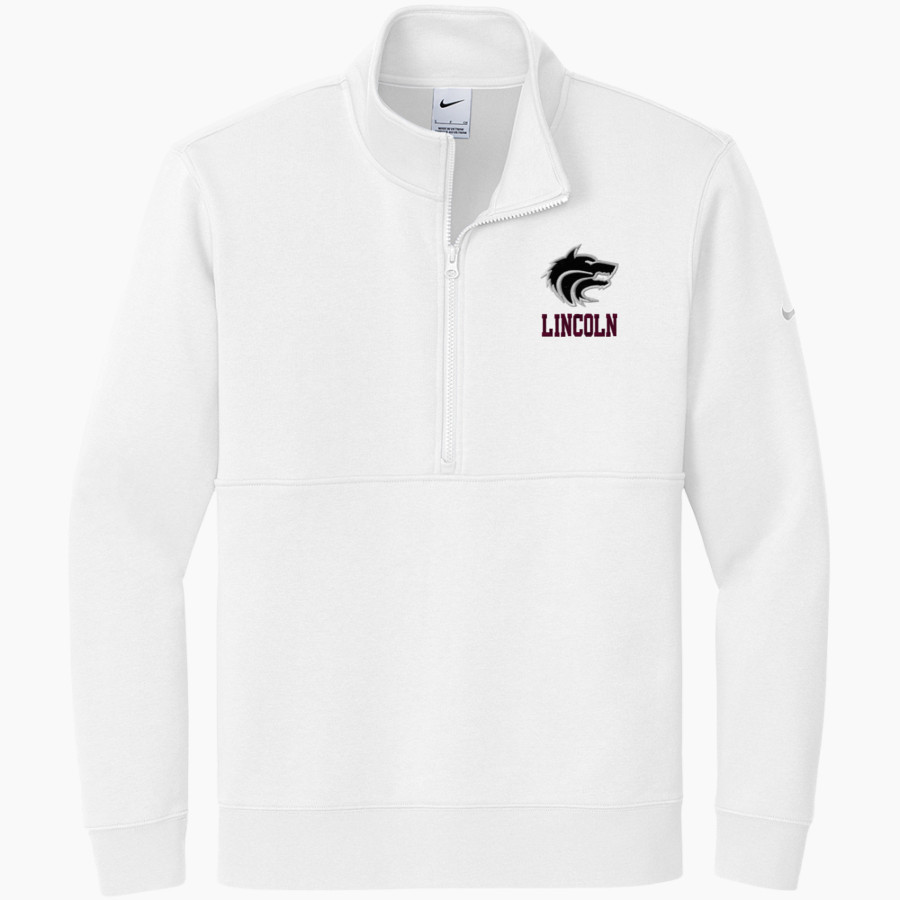 LINCOLN HIGH SCHOOL WOLVES <span class="pdp-name-mascot">LINCOLN WOLVES</span> Nike Men's Club Fleece Sleeve Swoosh 1/2-Zip Pullover