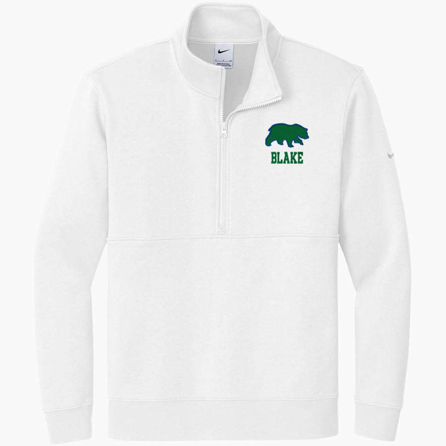 The Blake School BEARS ONLINE STORE Nike Men's Club Fleece Sleeve Swoosh 1/2-Zip Pullover