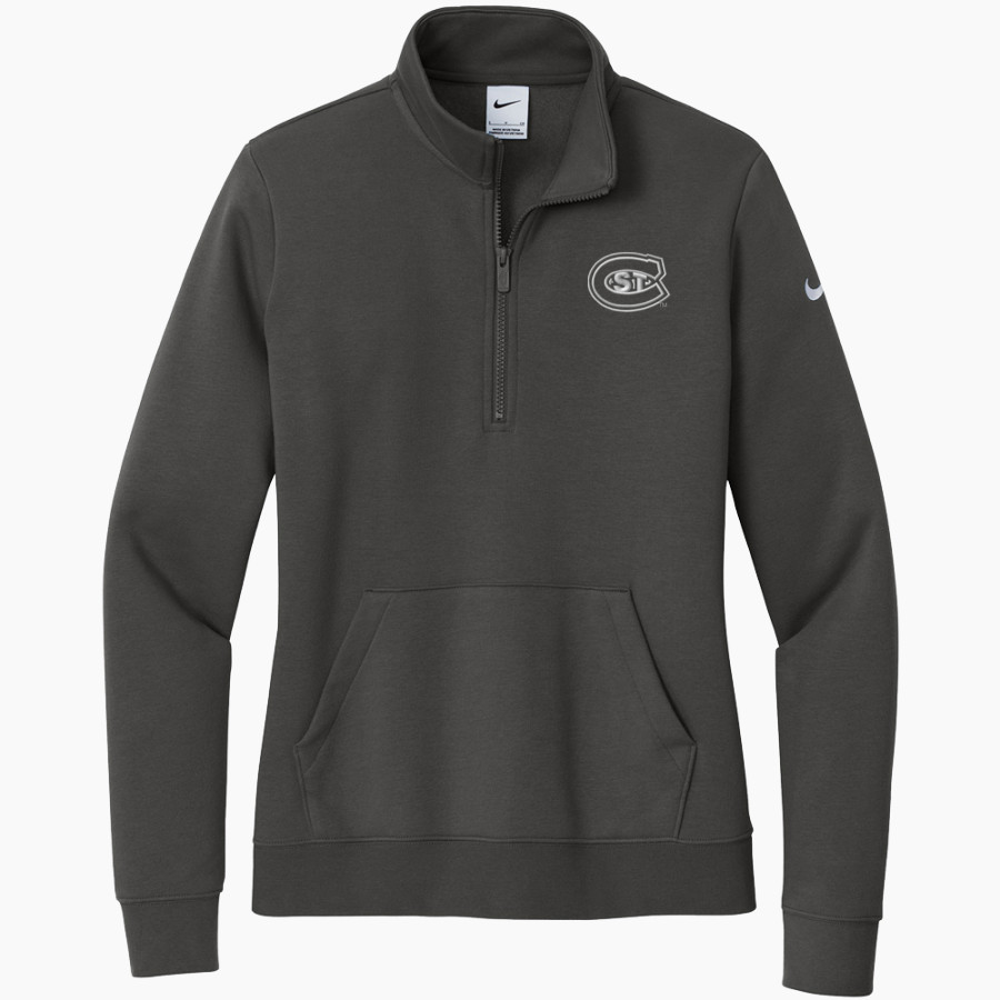 St. Cloud State University The Official Online Store <span class="pdp-name-mascot">St. Cloud State Huskies</span> Nike Women's Club Fleece Sleeve Swoosh 1/2-Zip Pullover