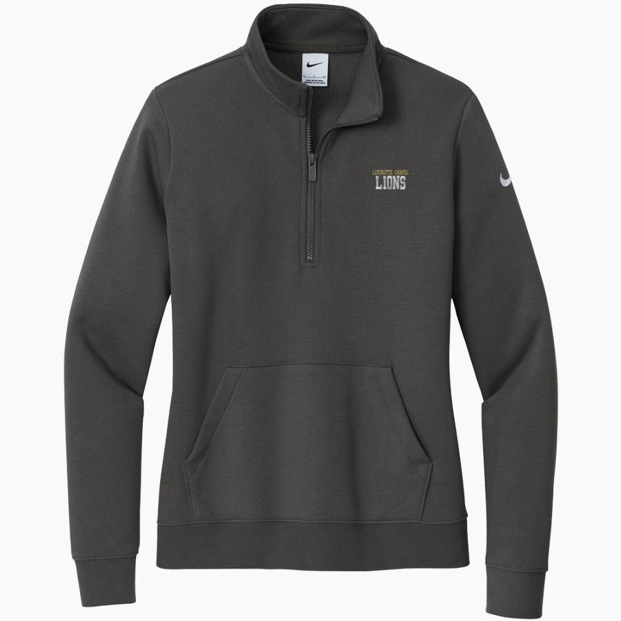 LEVERETTS CHAPEL HIGH SCHOOL LIONS <span class="pdp-name-mascot">LEVERETTS CHAPEL LIONS</span> Nike Women's Club Fleece Sleeve Swoosh 1/2-Zip Pullover