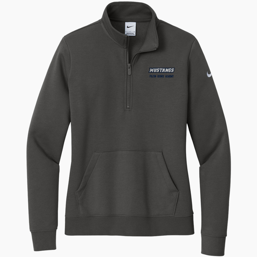 Fulton Science Academy Mustangs <span class="pdp-name-mascot">Fulton Science Academy Mustangs</span> Nike Women's Club Fleece Sleeve Swoosh 1/2-Zip Pullover
