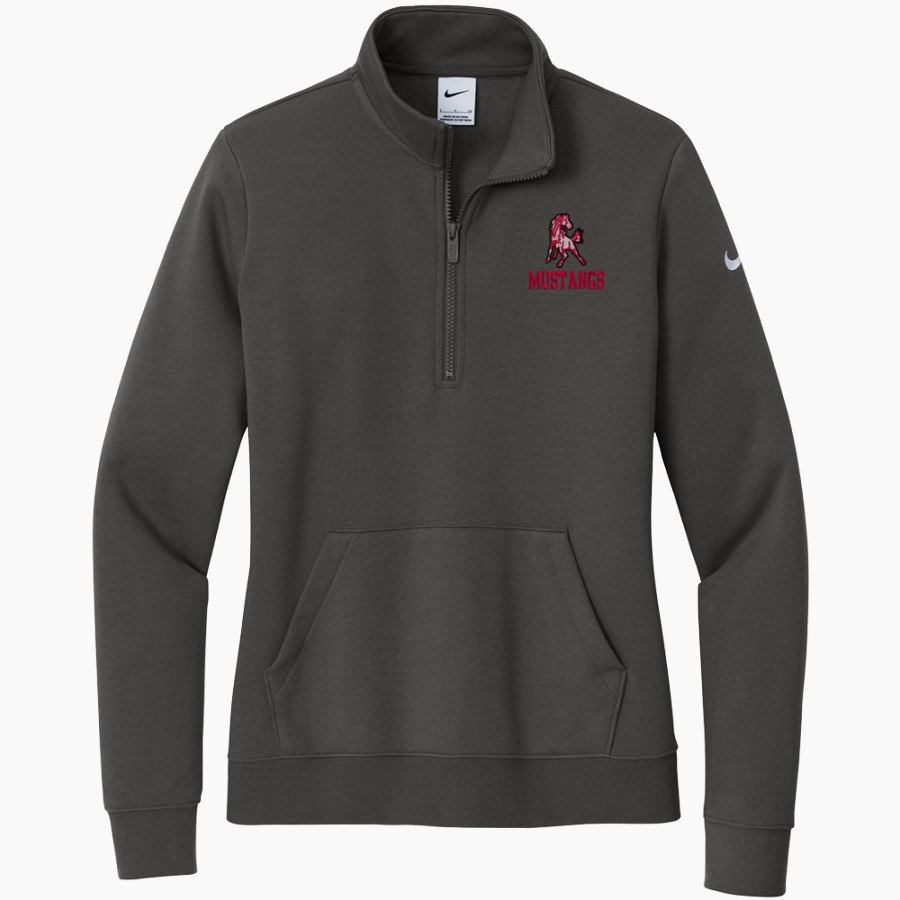 FRONTIER HIGH SCHOOL MUSTANGS <span class="pdp-name-mascot">FRONTIER MUSTANGS</span> Nike Women's Club Fleece Sleeve Swoosh 1/2-Zip Pullover