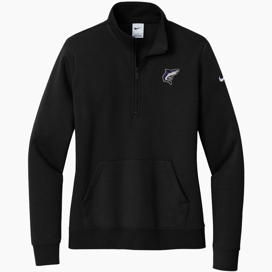 Blaker Kinser Sharks <span class="pdp-name-mascot">Blaker Kinser Sharks</span> Nike Women's Club Fleece Sleeve Swoosh 1/2-Zip Pullover