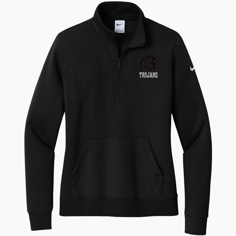 North Crawford Trojans <span class="pdp-name-mascot">North Crawford Trojans</span> Nike Women's Club Fleece Sleeve Swoosh 1/2-Zip Pullover
