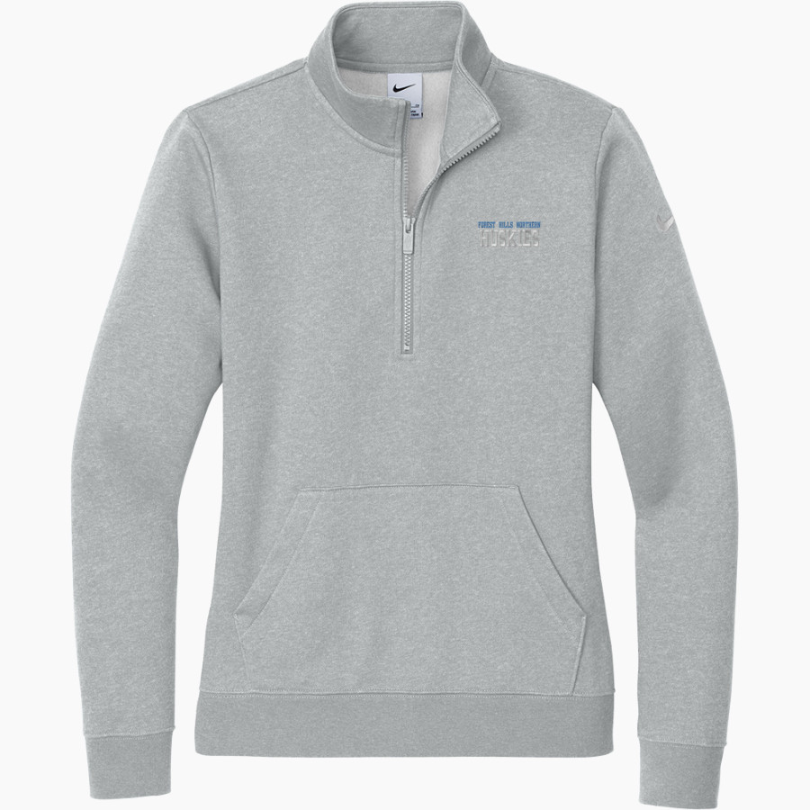 FOREST HILLS NORTHERN HIGH HUSKIES Nike Women's Club Fleece Sleeve Swoosh 1/2-Zip Pullover