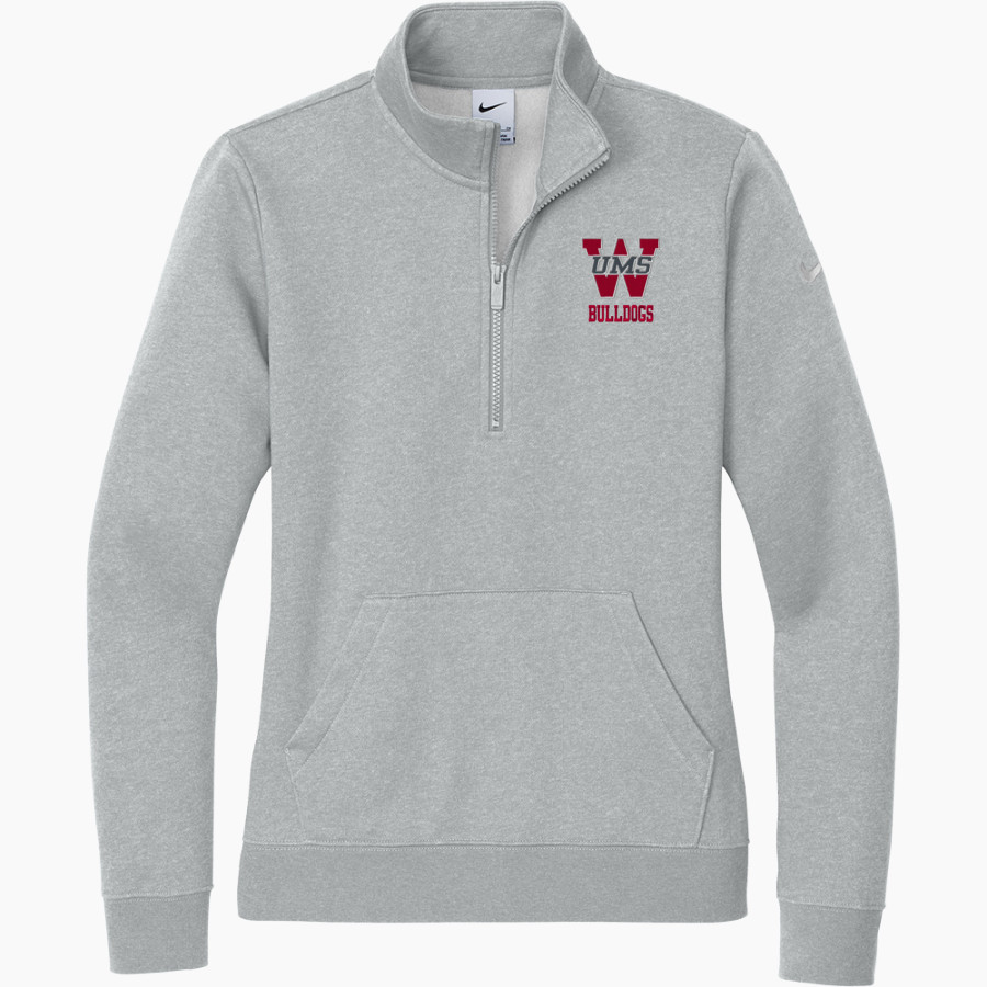 UMS WRIGHT PREP SCHOOL BULLDOGS <span class="pdp-name-mascot">UMS WRIGHT BULLDOGS</span> Nike Women's Club Fleece Sleeve Swoosh 1/2-Zip Pullover