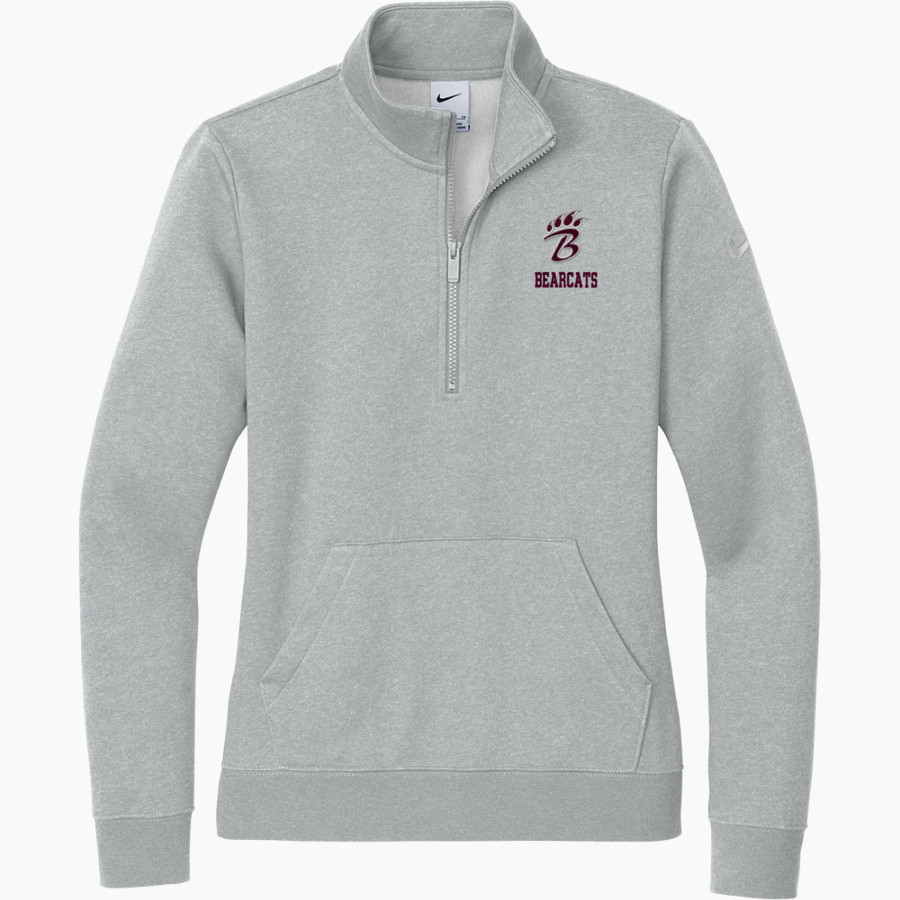 LONG BEACH HIGH SCHOOL BEARCATS <span class="pdp-name-mascot">LONG BEACH BEARCATS</span> Nike Women's Club Fleece Sleeve Swoosh 1/2-Zip Pullover