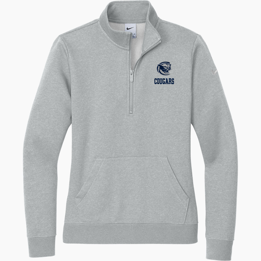 CORNERSTONE ACADEMY COUGARS <span class="pdp-name-mascot">CORNERSTONE COUGARS</span> Nike Women's Club Fleece Sleeve Swoosh 1/2-Zip Pullover