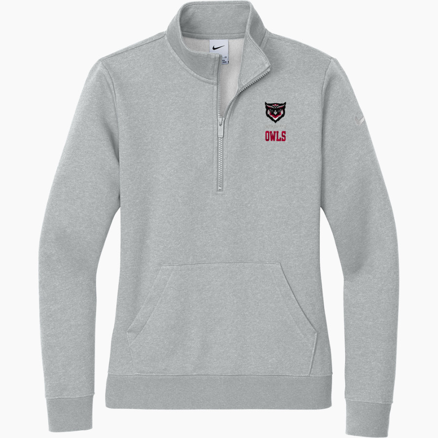 Wakefield Owls <span class="pdp-name-mascot">Wakefield Country Day School Owls</span> Nike Women's Club Fleece Sleeve Swoosh 1/2-Zip Pullover