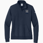 Meadows School The Official Store of the Mustangs <span class="pdp-name-mascot">Meadows School Mustangs</span> Nike Women's Club Fleece Sleeve Swoosh 1/2-Zip Pullover Front Thumbnail