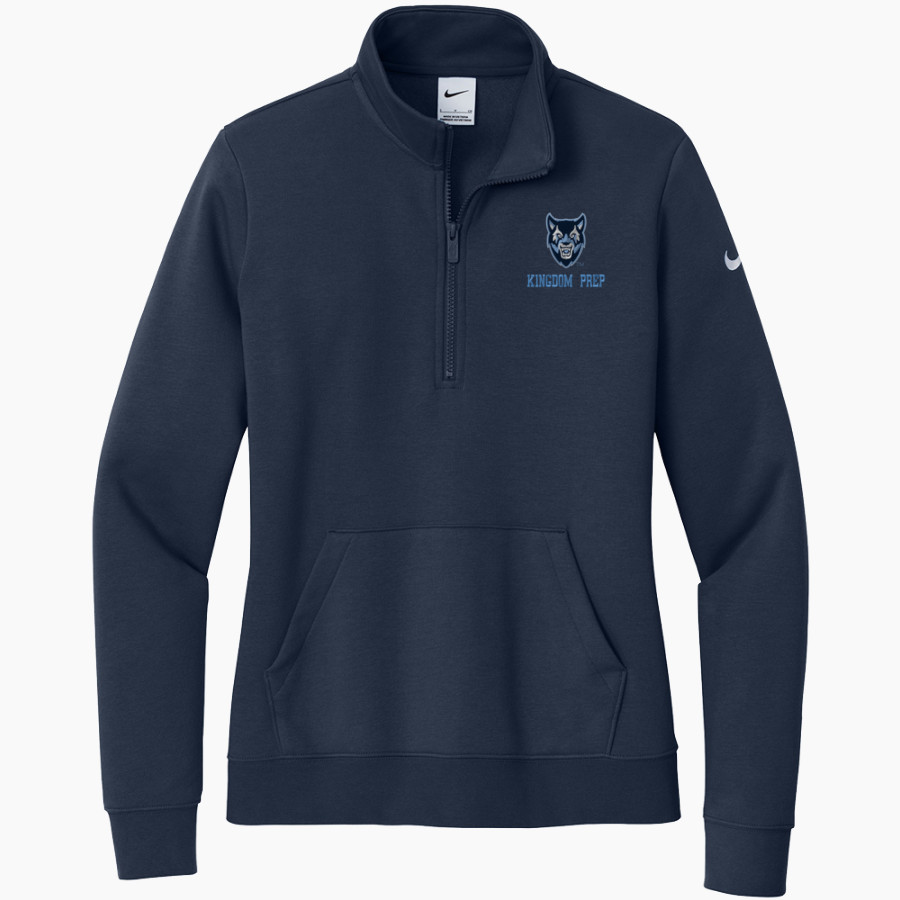 Kingdom Prep Wolfpack <span class="pdp-name-mascot">Kingdom Prep Wolfpack</span> Nike Women's Club Fleece Sleeve Swoosh 1/2-Zip Pullover