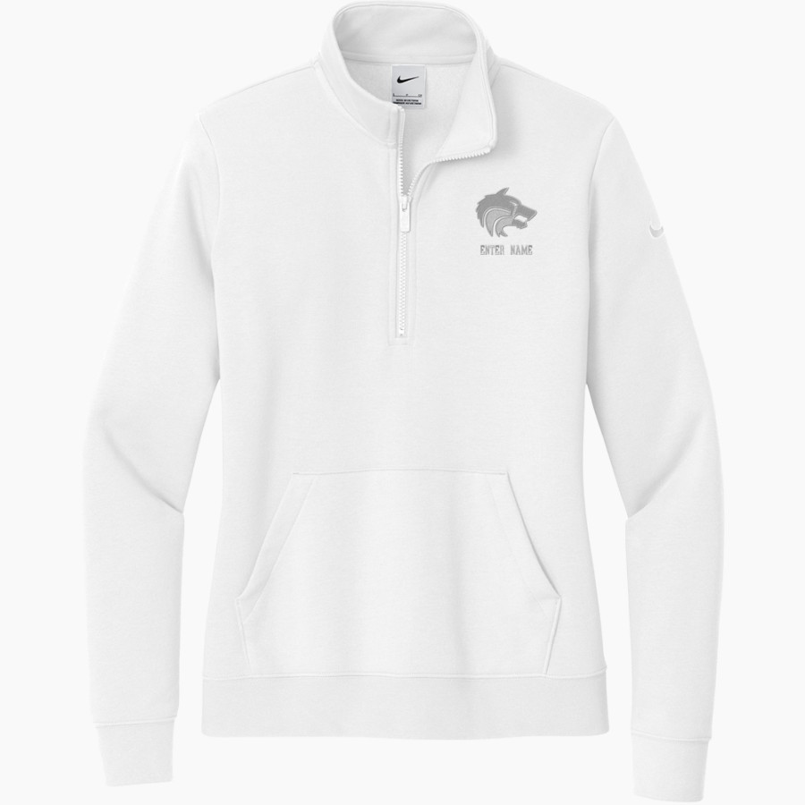 PBS HSA Wolves <span class="pdp-name-mascot">PBSHSA Wolves</span> Nike Women's Club Fleece Sleeve Swoosh 1/2-Zip Pullover