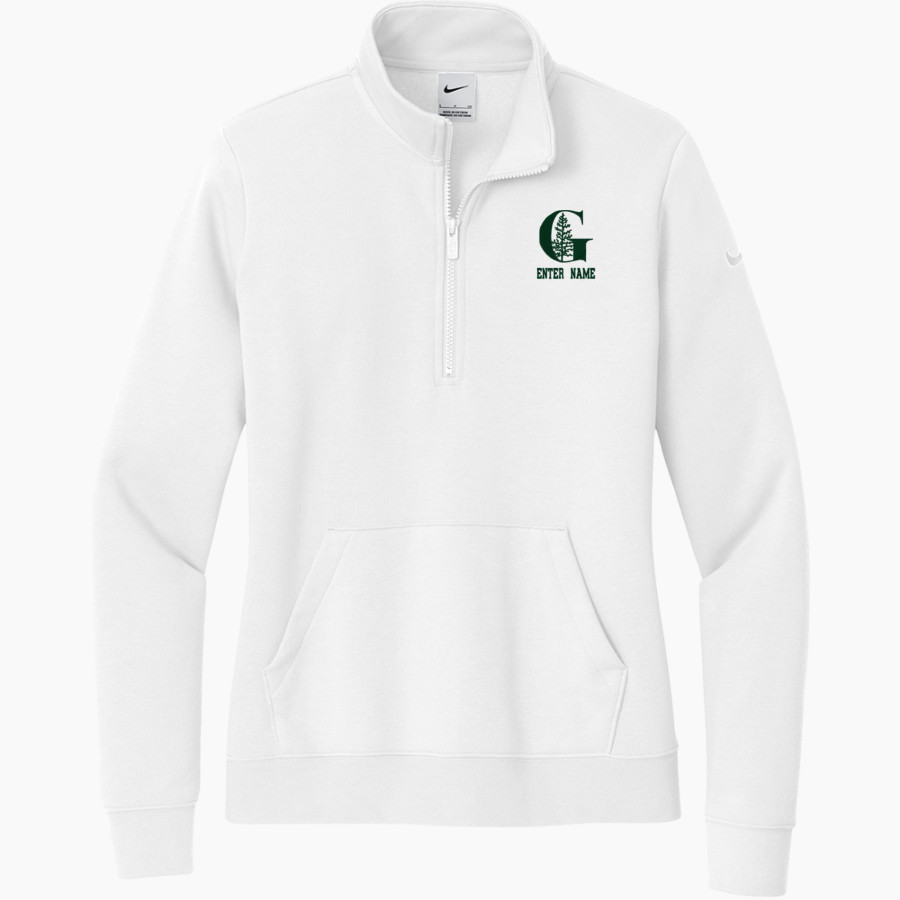 Green Acres Grizzlies <span class="pdp-name-mascot">Green Acres School Grizzlies</span> Nike Women's Club Fleece Sleeve Swoosh 1/2-Zip Pullover