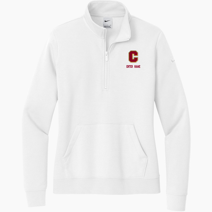 COFFEEVILLE HIGH SCHOOL PIRATES Nike Women's Club Fleece Sleeve Swoosh 1/2-Zip Pullover