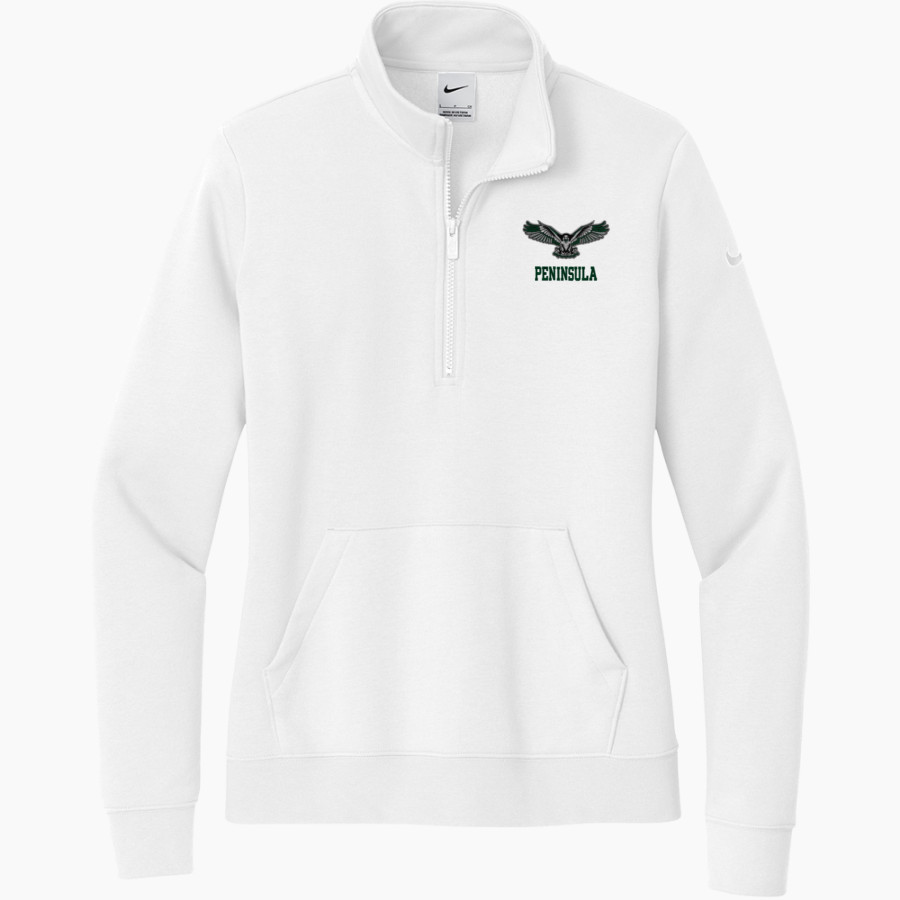 PENINSULA HIGH SCHOOL SEAHAWKS <span class="pdp-name-mascot">PENINSULA SEAHAWKS</span> Nike Women's Club Fleece Sleeve Swoosh 1/2-Zip Pullover