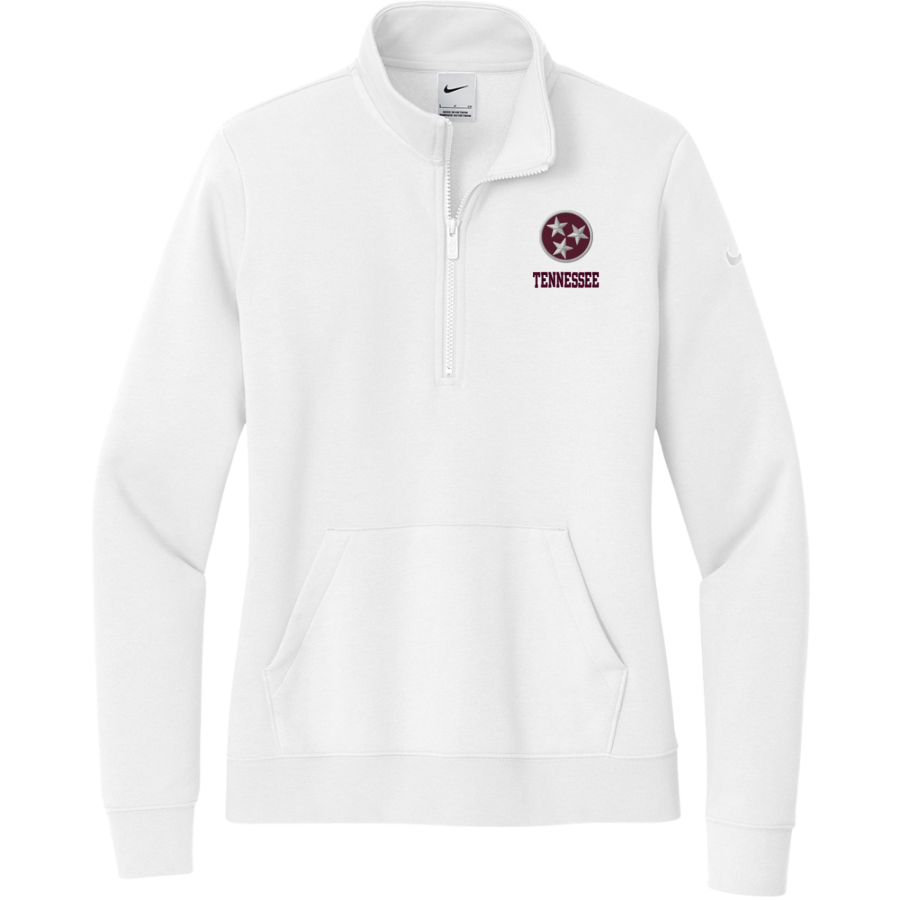 Tennessee Vikings <span class="pdp-name-mascot">Tennessee Vikings</span> Nike Women's Club Fleece Sleeve Swoosh 1/2-Zip Pullover