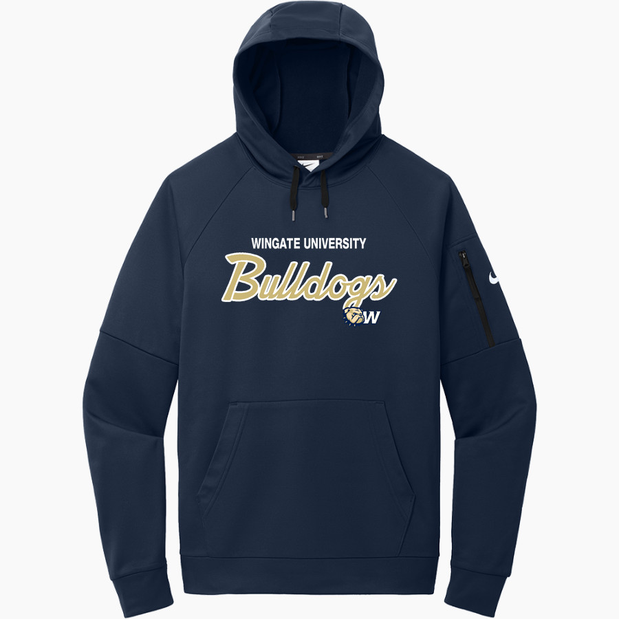 Wingate University Bulldogs Nike Men's Therma-Fit Pocket Pullover Fleece Hoodie