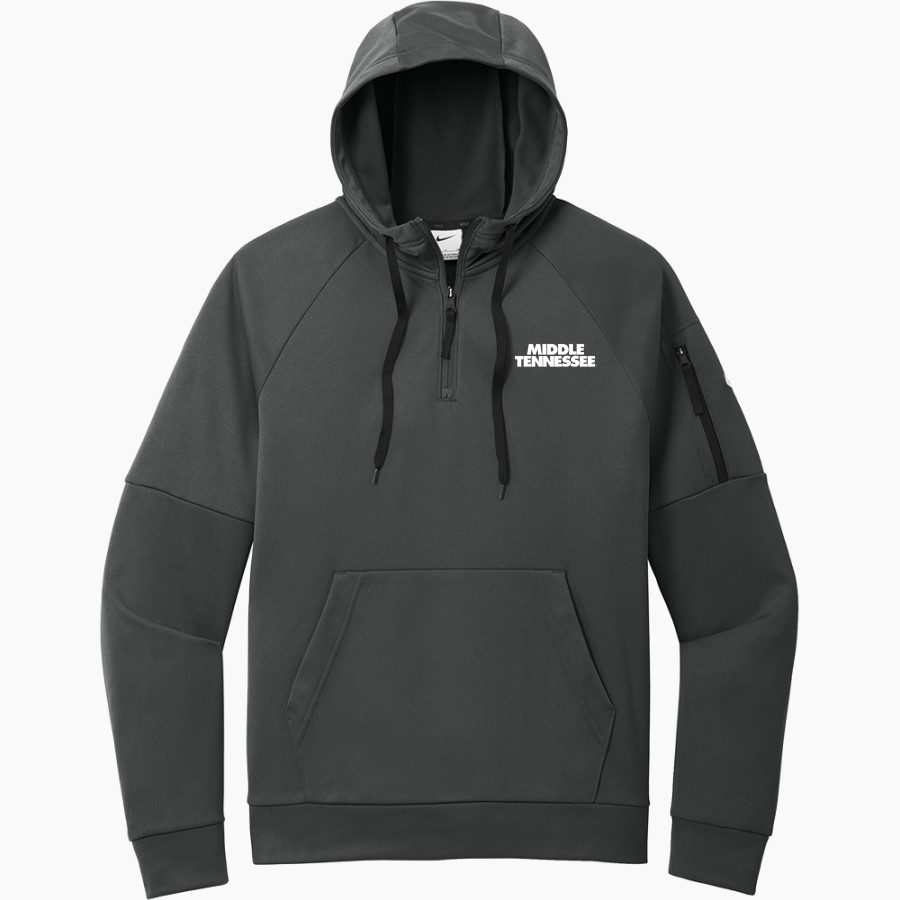 MTSU Blue Raiders Nike Men's Therma-FIT Pocket 1/4-Zip Fleece Hoodie