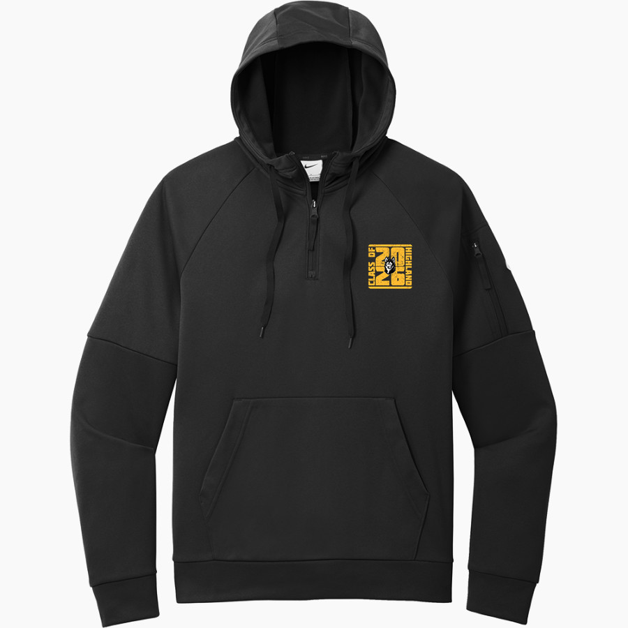HIGHLAND HIGH SCHOOL HUSKIES Nike Men's Therma-FIT Pocket 1/4-Zip Fleece Hoodie