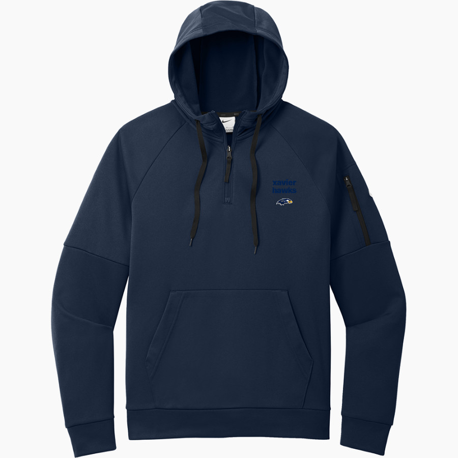 XAVIER HIGH SCHOOL HAWKS Nike Men's Therma-FIT Pocket 1/4-Zip Fleece Hoodie