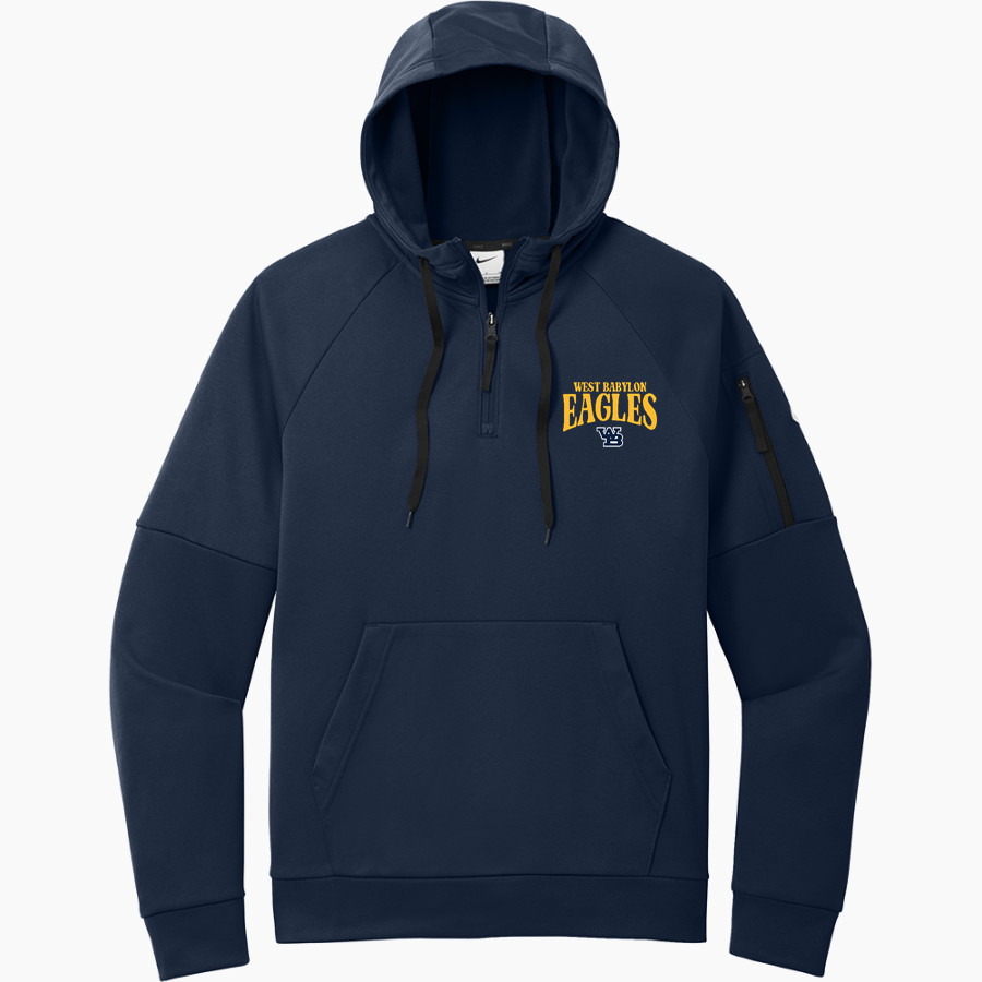 West Babylon Eagles Nike Men's Therma-FIT Pocket 1/4-Zip Fleece Hoodie
