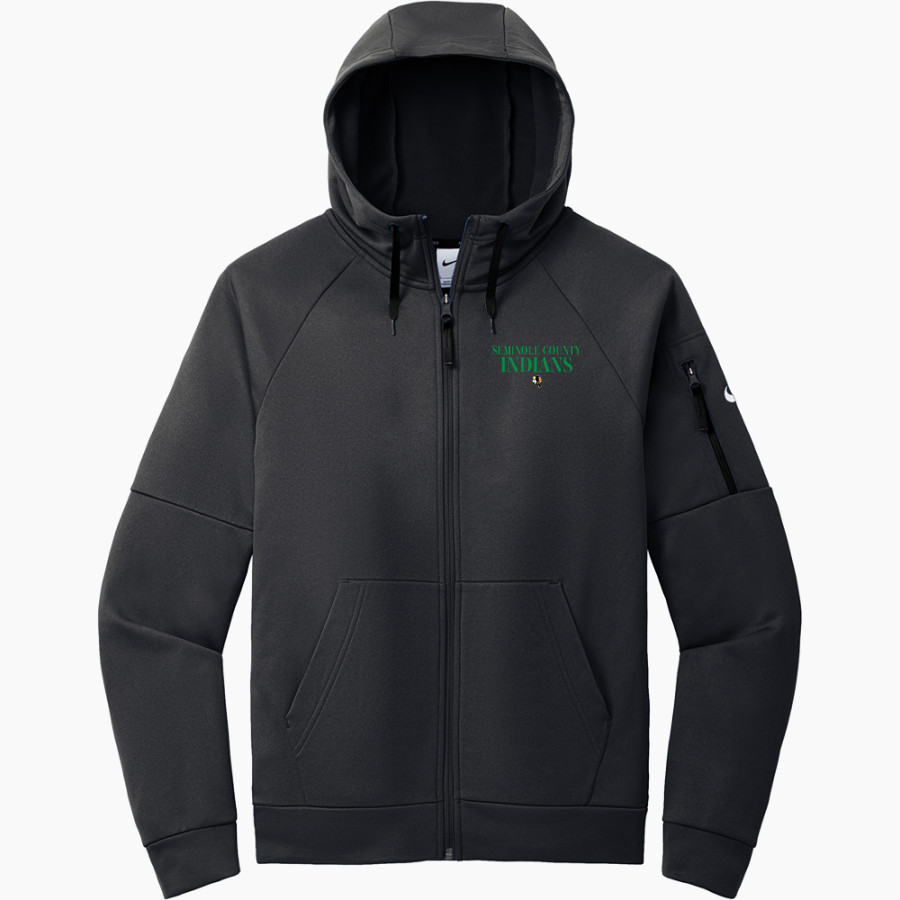 SEMINOLE COUNTY HIGH SCHOOL INDIANS <span class="pdp-name-mascot">SEMINOLE COUNTY INDIANS</span> Nike Men's Therma-FIT Pocket Full-Zip Fleece Hoodie
