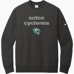 SCTCC Cyclones Online Apparel Store <span class="pdp-name-mascot">St Cloud Cyclones</span> Nike Men's Club Fleece Sleeve Swoosh Crewneck Sweatshirt Front Thumbnail