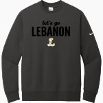 Lebanon Tigers <span class="pdp-name-mascot">Lebanon Tigers</span> Nike Men's Club Fleece Sleeve Swoosh Crewneck Sweatshirt Front Thumbnail