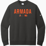 Armada Tigers official sideline store Nike Men's Club Fleece Sleeve Swoosh Crewneck Sweatshirt Front Thumbnail
