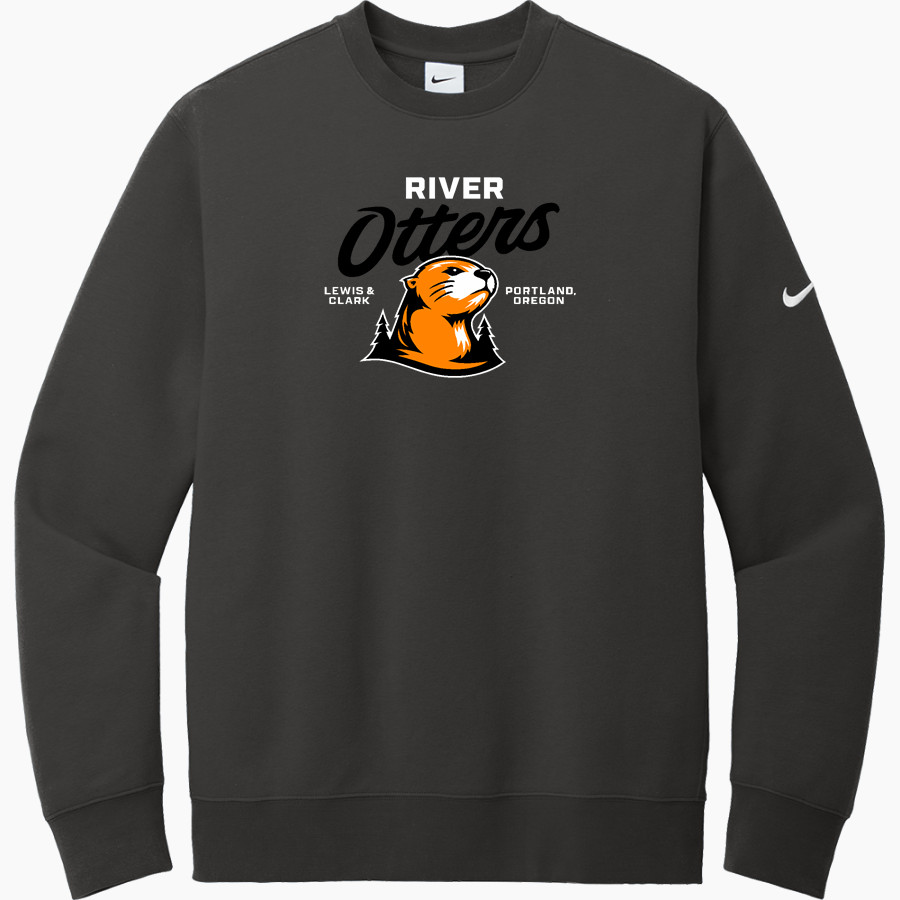Lewis & Clark College The Official Online Store Nike Men's Club Fleece Sleeve Swoosh Crewneck Sweatshirt