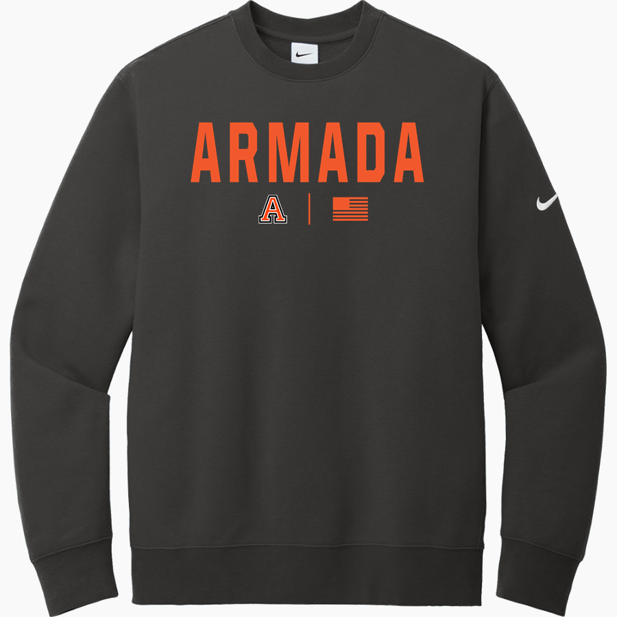 Armada Tigers official sideline store Nike Men's Club Fleece Sleeve Swoosh Crewneck Sweatshirt