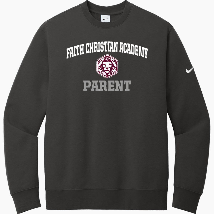 FAITH CHRISTIAN ACADEMY LIONS <span class="pdp-name-mascot">FAITH LIONS</span> Nike Men's Club Fleece Sleeve Swoosh Crewneck Sweatshirt