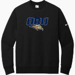 Oral Roberts Golden Eagles <span class="pdp-name-mascot">Oral Roberts Golden Eagles</span> Nike Men's Club Fleece Sleeve Swoosh Crewneck Sweatshirt Front Thumbnail